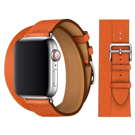 Genuine Leather Bracelet Strap For Apple Watch Band 45mm 49mm 41mm 44mm 42mm 40mm band iWatch Ultra/2 10 42/46mm 9 8 7 6 5 4 SE